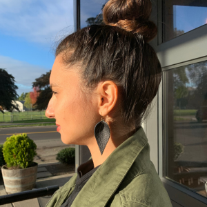 Teardrop Earrings on Model